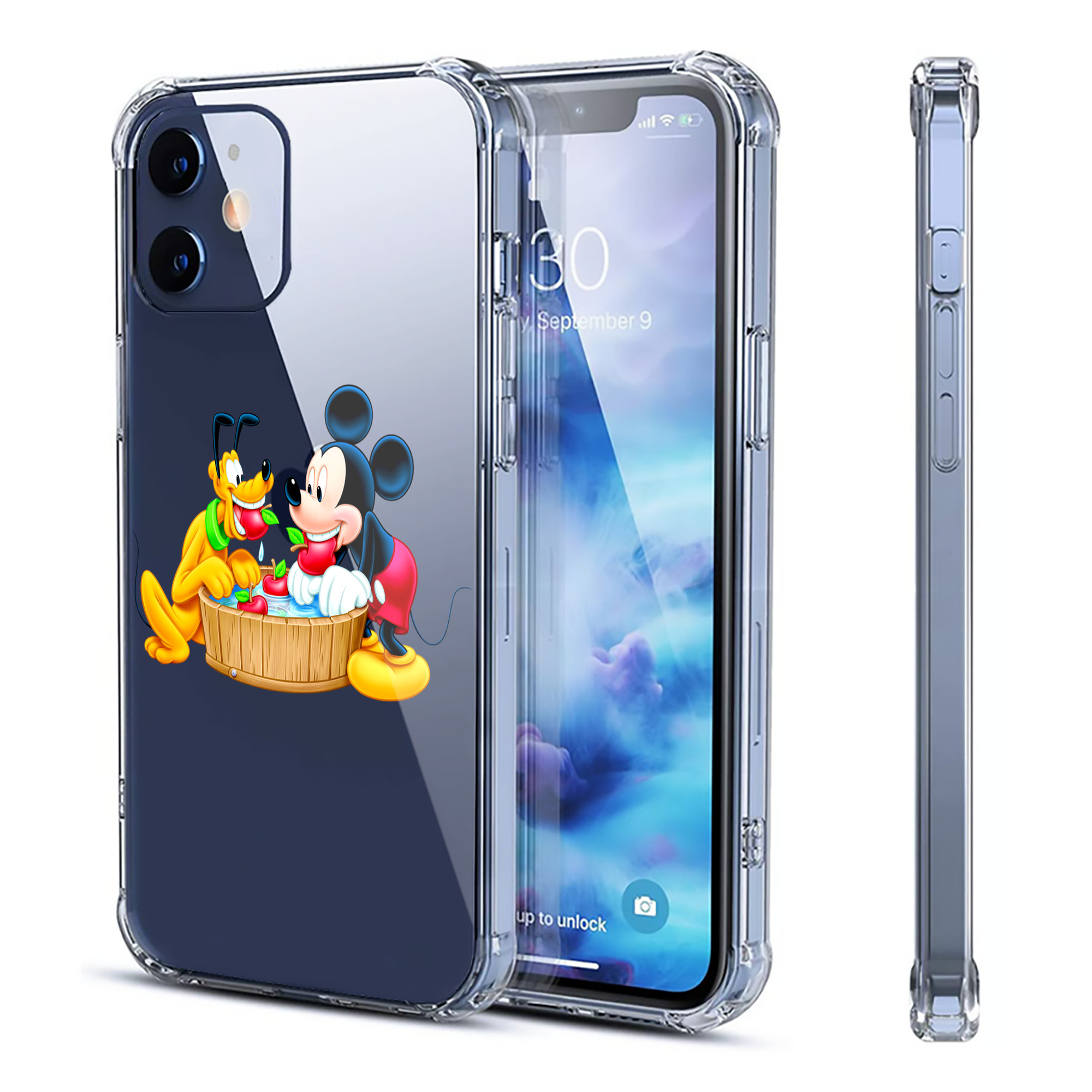 （画像用） ミッキーマウス Mickey Mouse 【iPhone 12シリーズ対応】透明スマホケース（クリアソフトケース）